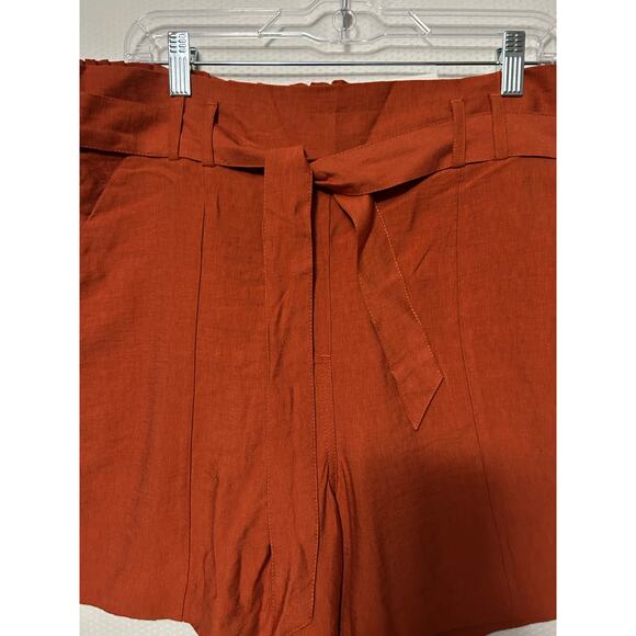 Maurices Shorts Burnt Orange Belted Elastic Waist 4" High Rise Shorts NWT Large - Picture 2 of 10